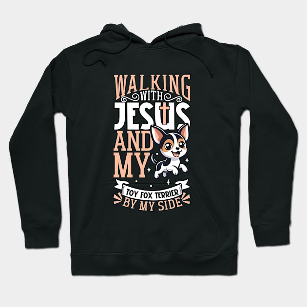 Jesus and dog - Toy Fox Terrier Hoodie by Modern Medieval Design